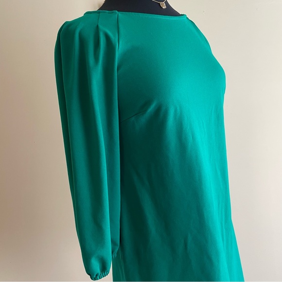 Eliza J Green Long Sleeve Shift Casual Dress - Picture 3 of 12